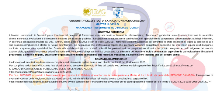 MASTER I LIVELLO MANAGEMENT INFERMIERISTICO IN DIABETOLOGIA